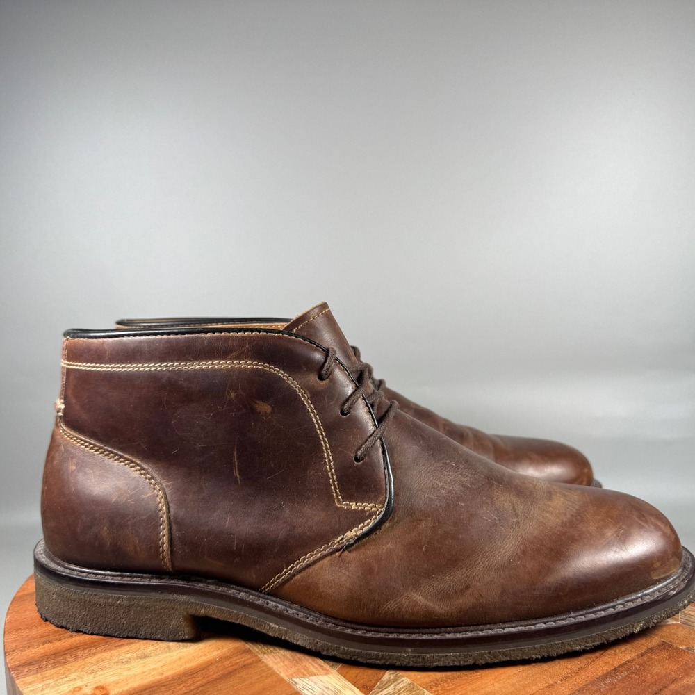 Johnston & Murphy Mens Brown Leather Chukka Desert Boots 59-2660 Size 10M